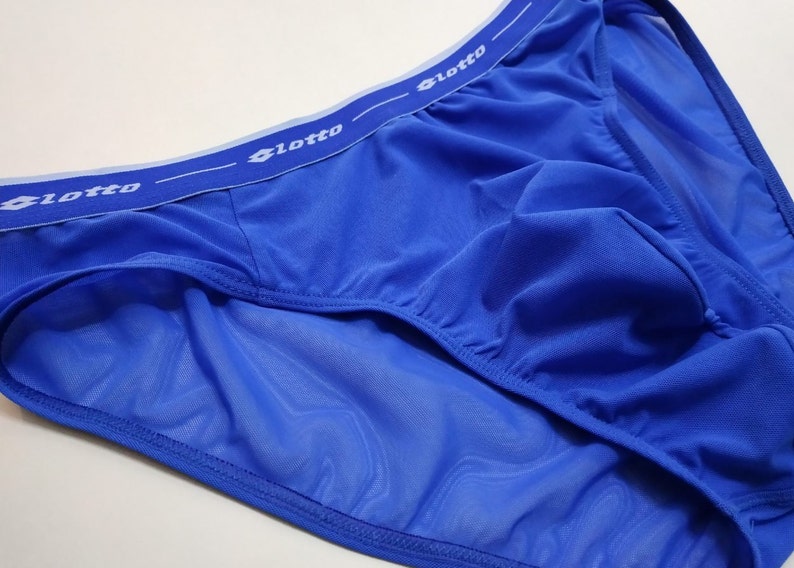 Royal blue mesh Briefs Mens Brief Mens Underwear See through Lingerie Enlarge pouch mens briefs extended pouch briefs mens mesh briefs