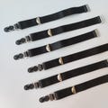 Black Elastic Detachable Suspender Garter Straps, 20 mm elastic width