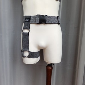 Fast5 Men Silver Black one side leg Elastic harness strap harness