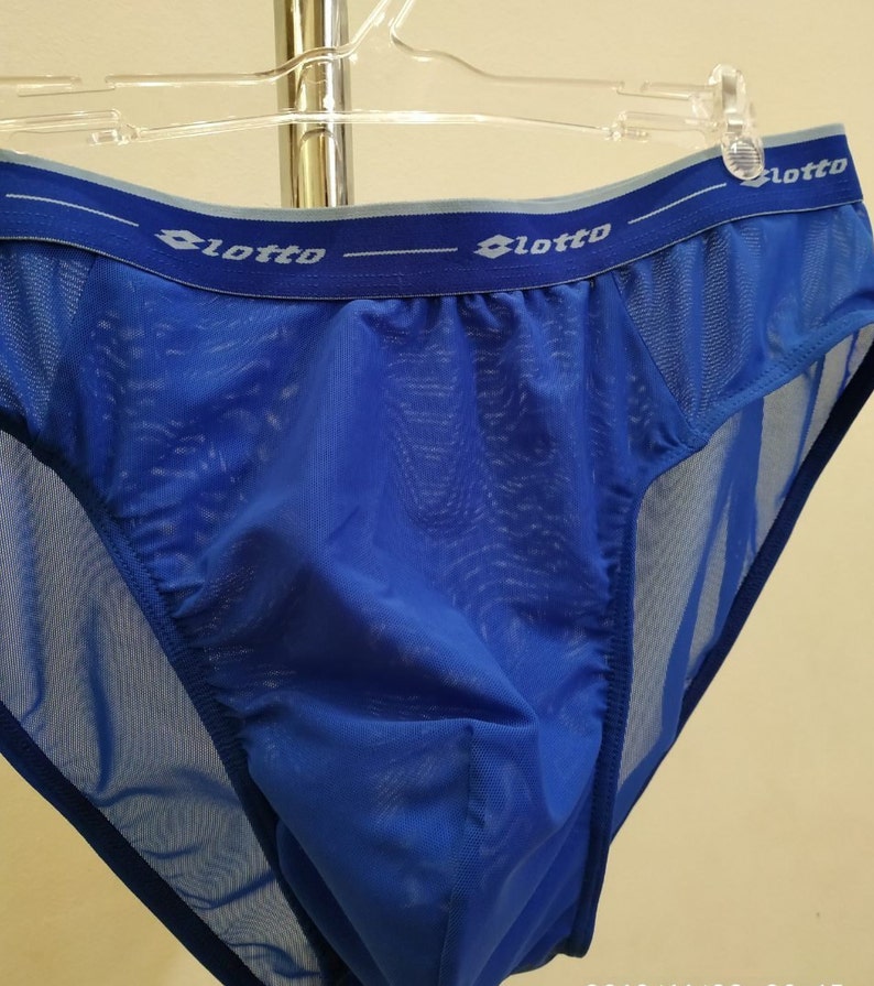 Royal blue mesh Briefs Mens Brief Mens Underwear See through Lingerie Enlarge pouch mens briefs extended pouch briefs mens mesh briefs