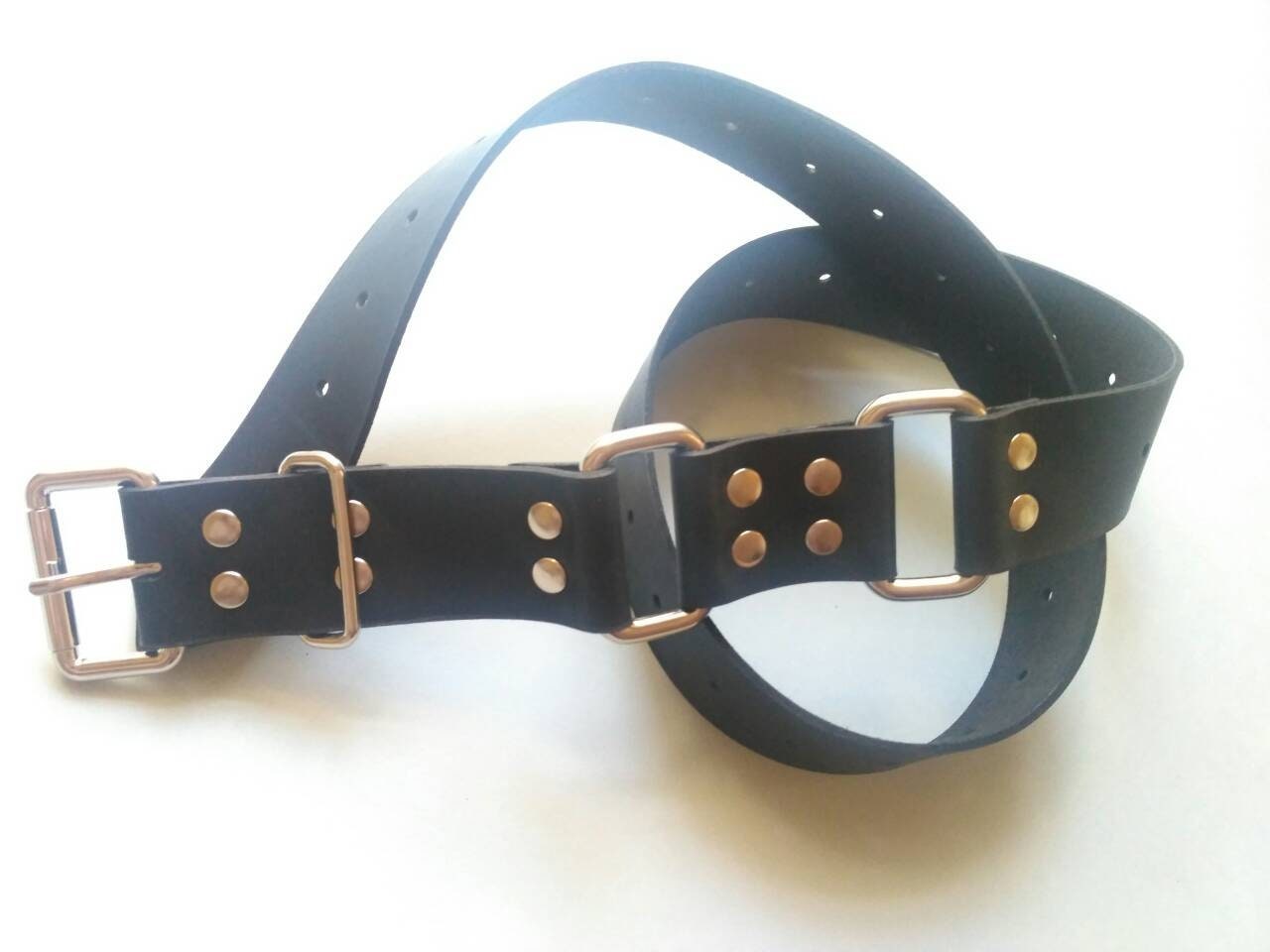 Mens Black Leather Bondage Belt Harness with Buckles Leather | Etsy