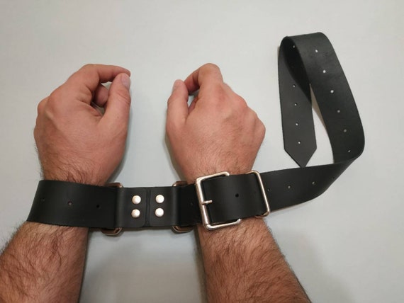 Mens Corset Cincher REAL Black Leather Heavy Duty Bondage Male