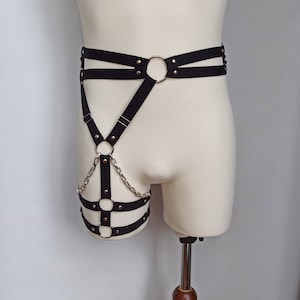 Black Horse one side leg Elastic harness, strap and chain harness