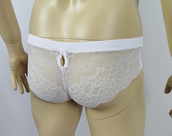 ALANA Braguita brasileña de encaje para hombre, travestis, sissy, ropa interior de uso diario