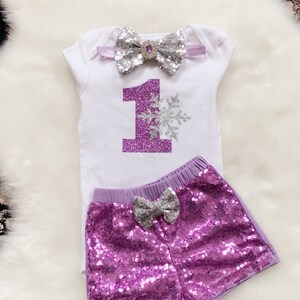 WinterWonderland 1st Birthday -First Birthday Outfit /Snowflake /Winterwonderland/Lavender Gold/Silver and Lavender 1st Birthday Outfit