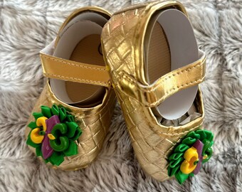 Baby Girl Shoes Mardigras Shoes First Birthday Shoes Cake