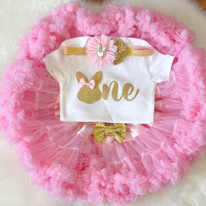 Some Bunny is One- Bunny Theme first birthday outfit/Pink and Gold/Easter Tutu/Bunny Birthday/Spring Birthday/1st Birthday outfit