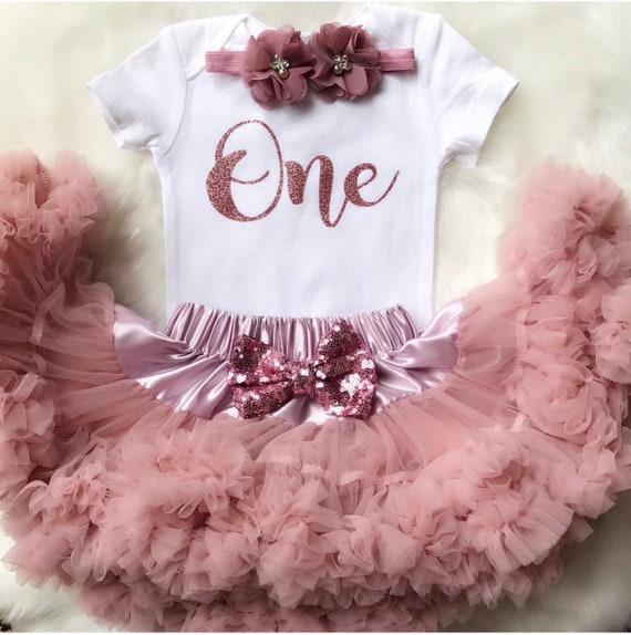 1st Birthday Outfit-rustic Birthday Outfit/dusty Pink/birthday