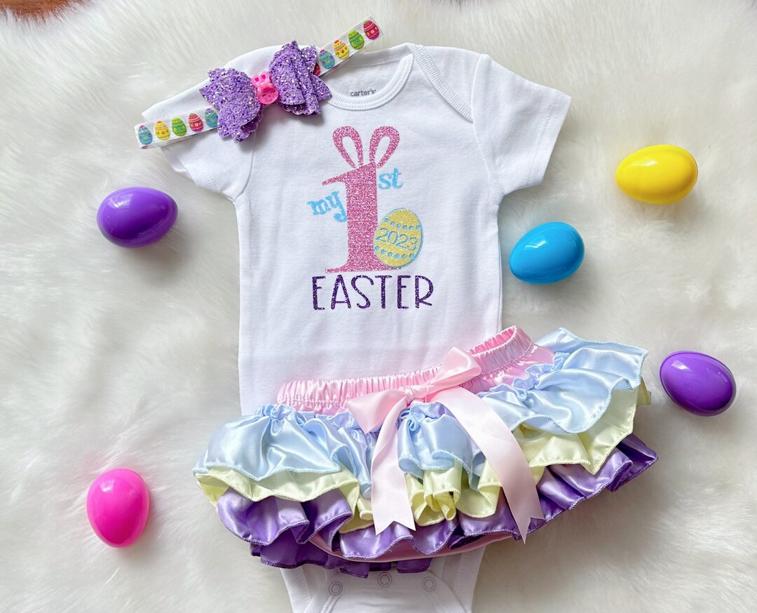 First Easter- Baby Girl's First Easter Outfit/bunny/pastel Easter ...