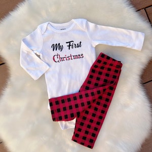 Boy First Christmas- 1st Christmas outfit/ New born Christmas outfit/ Christmas Pants/ Christmas PJs/ My First Christmas