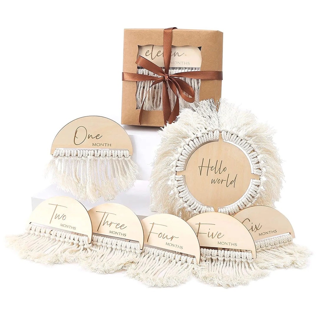 Helloworld Milestone Hello World- Boho Milestone Cards/ Baby Monthly Cards- Photo Props ...