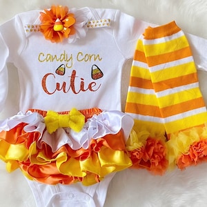 Candy Corn Cutie-First Halloween outfit/ Baby Girl’s 1st Halloween,Halloween costume,Newborn Halloween outfit ,1st Halloween