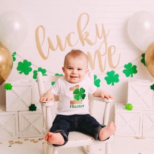 St Patrick's Day First Birthday bodysuit- 1st Birthday/Shamrock Theme/First Birthday Tshirt/CakeSmash/St Patrick's theme/Boy/Girl: Lucky one