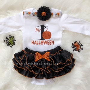 First Halloween outfit -Babygirl's 1st Halloween,Halloween costume,Trick or treating,Pumpkin outfit,Newbon Halloween outfit ,Halloween