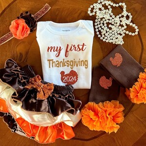 First Thanksgiving -Baby Girl’s 1st Thanksgiving , Newborn Thanksgiving,Turkey, Little turkey