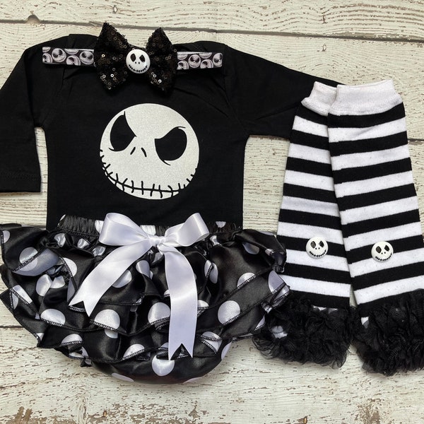 Nightmare before Christmas-First Halloween/Baby Girl’s Halloween,Halloween costume,Trick or treating,Newborn Girl costume/Jack Skellington