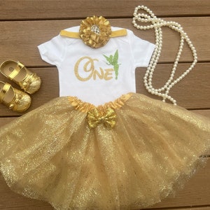 Princesse 1er anniversaire-Tinker Birthday / Golden tutu / Golden 1st Birthday / Golden Birthday / CakeSmash / Tenue de premier anniversaire