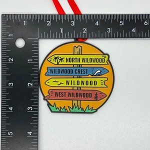 Wildwoods Christmas Ornament – Limited Edition Pastel Town Sign image 4