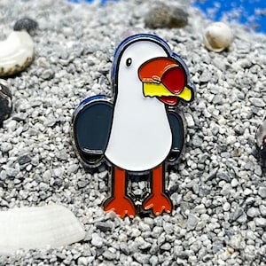 Seagull Eating A Fry! - The PIN !!! - Not The Ornament