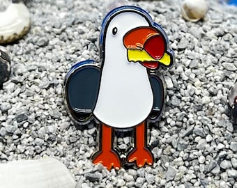 Seagull Eating A Fry! - The PIN !!! - Not The Ornament