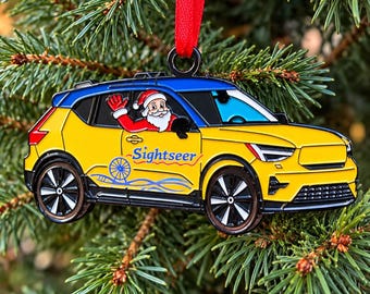 Santa Driving The NEW Wildwood Tramcar - Wildwood Ornament