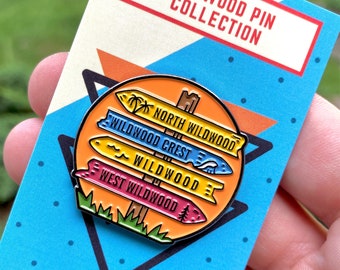 Wildwoods Pin – Jersey Shore Towns Black Metal Enamel Pin