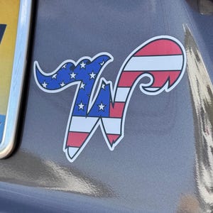 Wildwood &quot;W&quot; American Flag Vinyl Car Decal