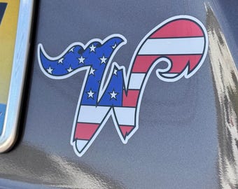 Wildwood "W" American Flag Vinyl Car Decal