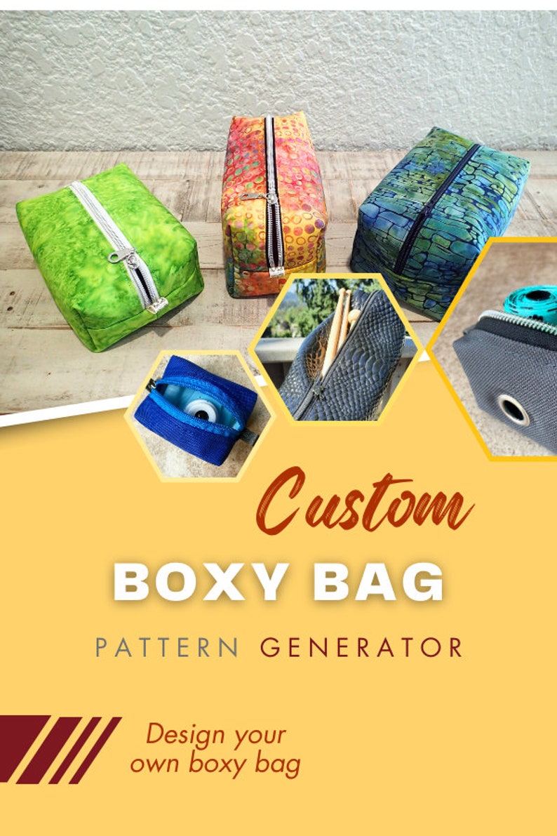 Custom Boxy Bag Sewing Pattern Generator, Sew a Boxy Bag in Any Size, Long and Narrow, Tall and