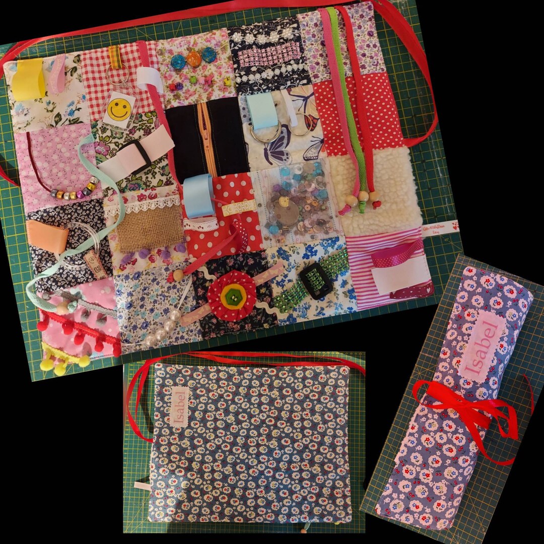 Fidget/fiddle Lap Blanket, Sensory Quilt, Child's Fidget Mat, Busy
