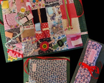 Fidget/Fiddle lap blanket, Sensory quilt, Child's fidget mat, Busy fingers mat, Activity quilt, Aids therapy for Autism/dementia/Alzheimers