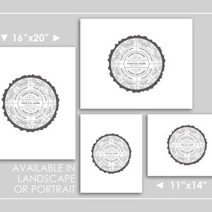 Tree Trunk Ancestor Chart // Round Family Tree // 11x14 // PRINTABLE image 10