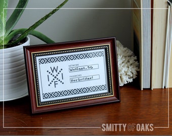 WIFI password PRINTABLE // 4"x6" // Diamonds Pattern