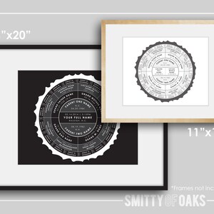 Tree Trunk Ancestor Chart // Round Family Tree // 11x14 // PRINTABLE image 4