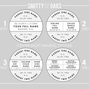 Tree Trunk Ancestor Chart // Round Family Tree // 11x14 // PRINTABLE image 9