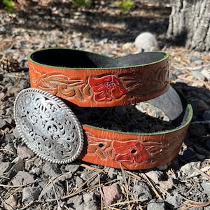 Floral Leather Belt
