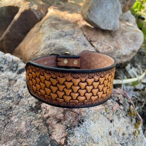 Celtic Tri-Weave Leather Dog Collar-14-19”