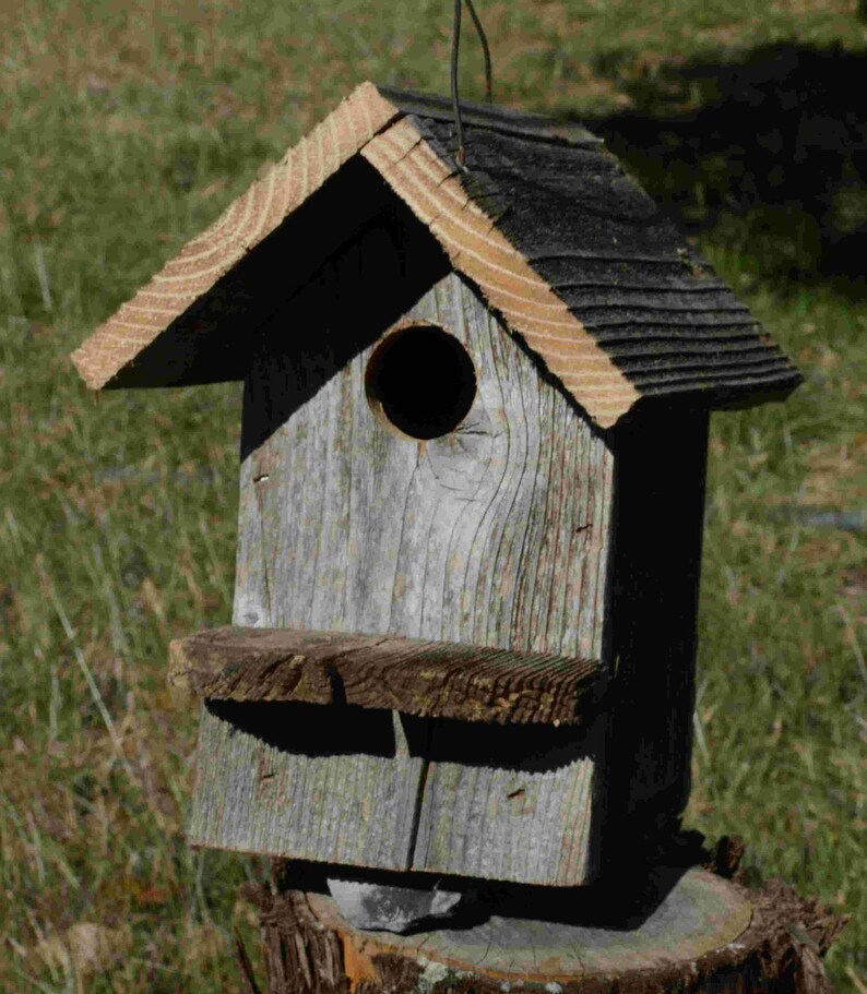 Weathered Cedar Birdhouse Unique Shape and Details Great Etsy