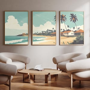 Beruwala - Sri Lanka - Lot de 3 - Impression photo posters - Reproduction d'art de voyage - Lot de trois - Art mural