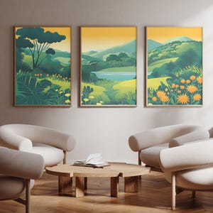 Parc national de Horton Plains, Ohiya - Sri Lanka - lot de 3 - posters imprimés photo - impression d'art de voyage - lot de trois - oeuvres d'art murales