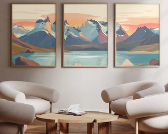 Torres del Paine National Park, Patagonia - Chile - Set of 3 - photo print posters - art print - Set of three - wall art