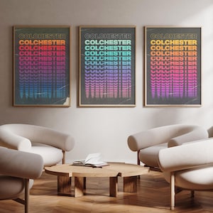 Colchester | England | art print poster - wall art - home decor - 3 colour/size options available - highest quality pro lustre paper