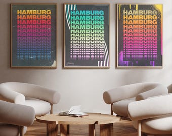 Hamburg | Duitsland | poster kunstdruk - muurkunst - woondecoratie - 3 kleur- en maatopties beschikbaar - papier van de hoogste kwaliteit pro lustre