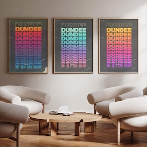 Dundee | Scotland | art print poster - wall art - home decor - 3 colour/size options available - highest quality pro lustre paper