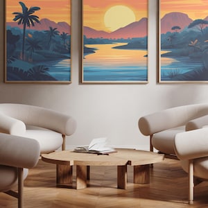 Zambezifloden | Namibia - Set om 3 - fotoposters - Resekonsttryck - Set om tre - väggkonst