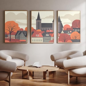 Lund / Suecia - Juego de 3 - Pósteres con fotografías - Impresión artística de viajes - Juego de tres