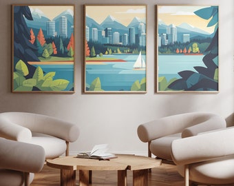 Stanley Park, Vancouver British Columbia - Canada - Set of 3 - photo print posters - Travel art print - wall art