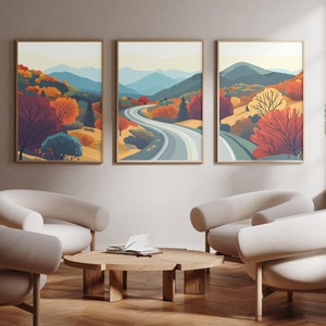 Blue Ridge Parkway - North Carolina - Virginia - Set of 3 - photo print posters - Travel art print - Set of three - wall art -
