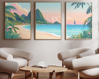 St. Lucia | Karibik - 3er Set - Foto Druck Poster - Reise Kunstdruck - 3er Set - Wand Kunst