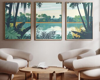 Everglades National Park - Homebone, Florida - 3er Set - Fotodruck Poster - Reise Kunstdruck - 3er Set - Wandkunst -